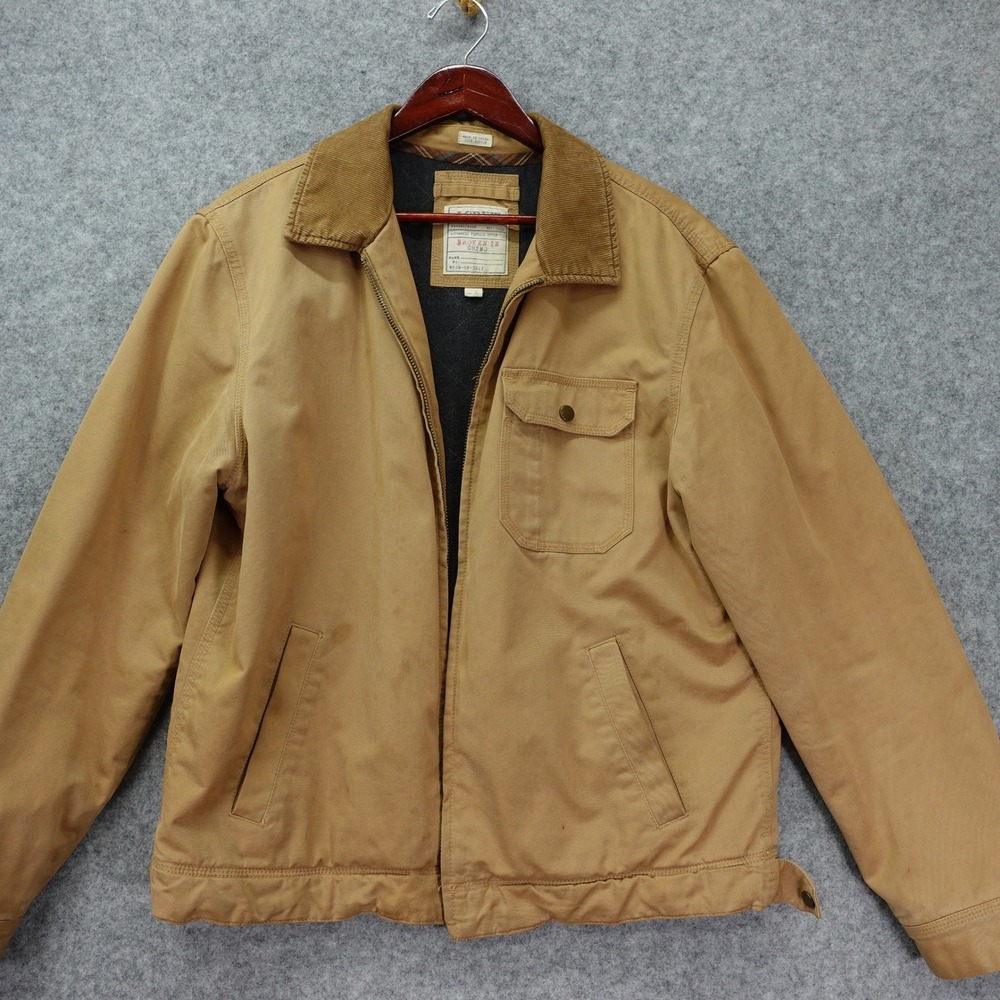 Vintage J Crew Broken In Chino Harrington Jacket Men L Tan Quilt Lined Workwear